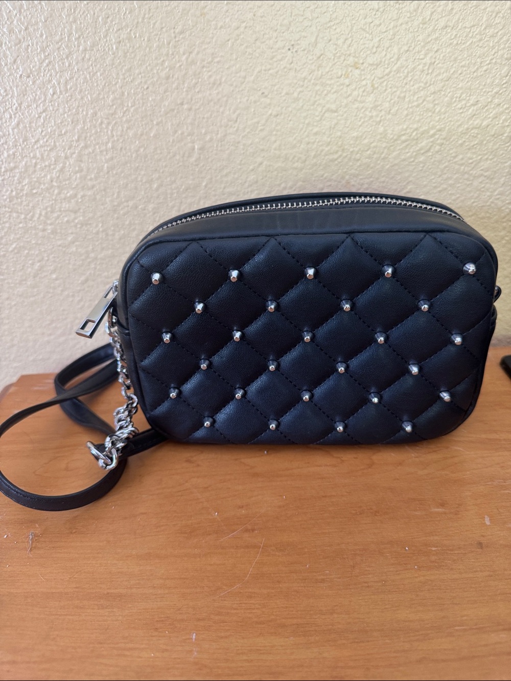 Rebecca Minkoff Quilted Studded Crossbody Bag in Black